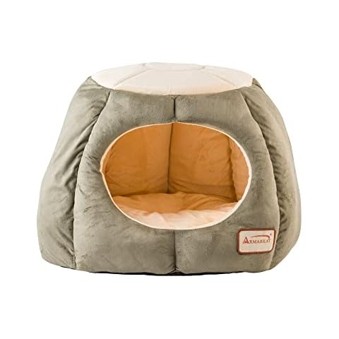 Armarkat Cat Bed, Laurel Green and Beige Cover