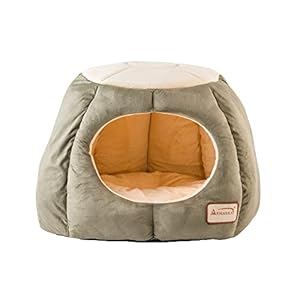 Armarkat Cat Bed, Laurel Green and Beige