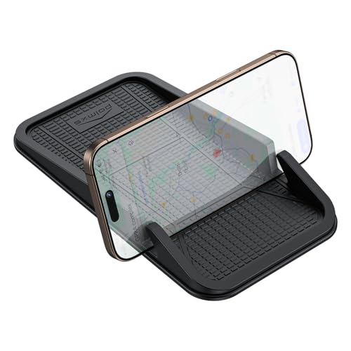 polmxs Dashboard Handyhalterung Auto, rutschfeste Matte & Ständer GPS-Navigationshalterung Universelle Handyhalterung KFZ Telefonhalter Kompatibel mit iPhone Samsung Galaxy & mehr – Ohne Wireless
