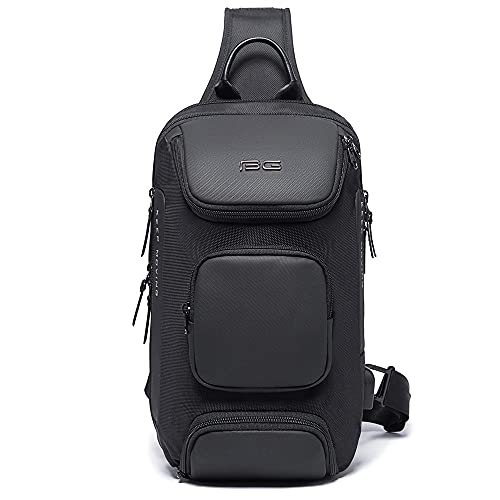 BANGE Mini Mochila Masculina Bolsa Transversal de Ombro Impermeável Pequena Pochete Premium com Deta
