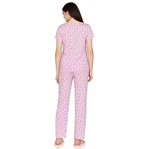 Image of Zivame Basics Knit Cotton Pyjama Set for Women - Medieval Blue