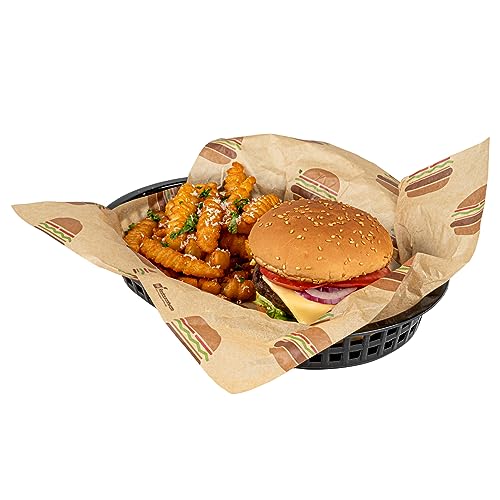 Restaurantware-10.5 x 7.3 x 1.5 Inch Fast Food Baskets, 10 Oval Deli Baskets, Microwavable, Dishwashable, Black Plastic Serving Basket, For Burgers, Fries, Sandwiches, And More