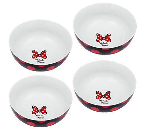 Vandor Disney Minnie Mouse 4 Piece 6 Inch Ceramic Bowl Set