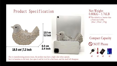 Bird Clutch Bags For Women Crystal Evening Bag Rhinestone Wedding Handbag Party Purse