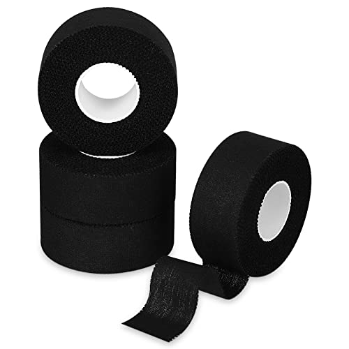 Xinstroe 4 Rollen Sport Tapes, 2,5cmx10m Sporttape Sport Tapeverband Selbstklebende Sportbandage für Fußball Klettern Alle Sportarten(Schwarz)