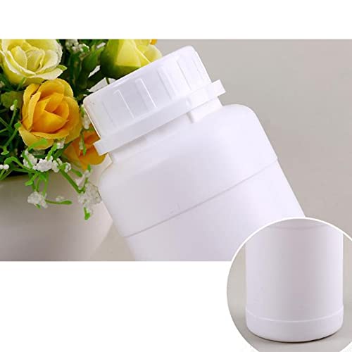 Image of Othmro 10pcs 8.45oz /250ml Plastic Bottles, Lab Cylindrical Chemical Reagent Bottle, Wide Mouth Laboratory Reagent Polyethylene Bottle, Sample Sealing Liquid Storage Container for Food Storage White