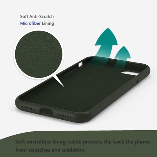 Image of iPhone SE /8 /7 Case Silicone,Soft Microfiber Lining(Blackish Green)