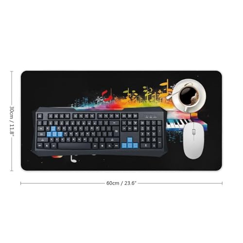 Alfombrilla de escritorio con teclado de piano colorido y base de goma miniatura 2