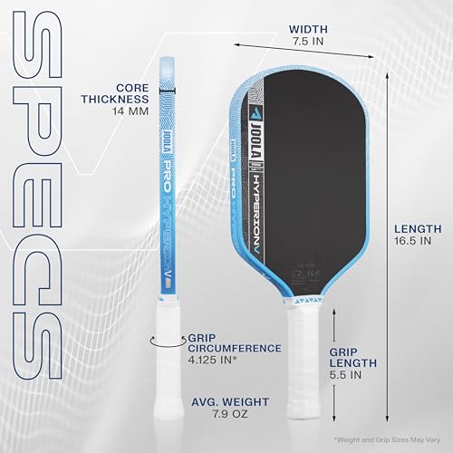 Image of JOOLA Pro V Pickleball Paddle - 14mm /16mm - Raw Carbon Fiber Textured Surface - Enhanced Frame & Propulsion Core, USAPA & UPA-A Certified, NFC Chip Enabled, Premium Control & Lightweight Performance