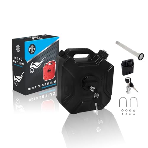 Image of Universal 5 Liter Fuel Jerry Can With Clamp and Cap For Motorcycle | Fuel Container Heavy Duty construction for Petrol /diesel /kerosene Storage (Black)