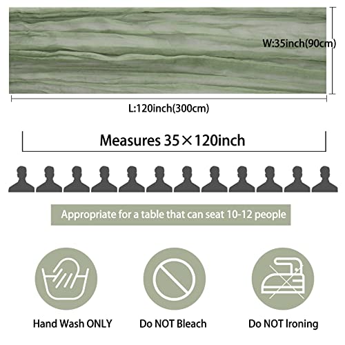 12 Pack 10Ft Cheesecloth Table Runner 35x120 Inch Boho Gauze Table Runner Cheese Cloth Long Romantic Table Runners for Wedding Bridal Shower Birthday Party Table Decor (Dusty Sage Green)
