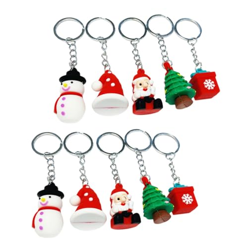 Beavorty 10 piezas de Navidad Creativo con Diseño de Caricatura Adornos Colgantes para Claves Bolsos y Móviles Decoración para