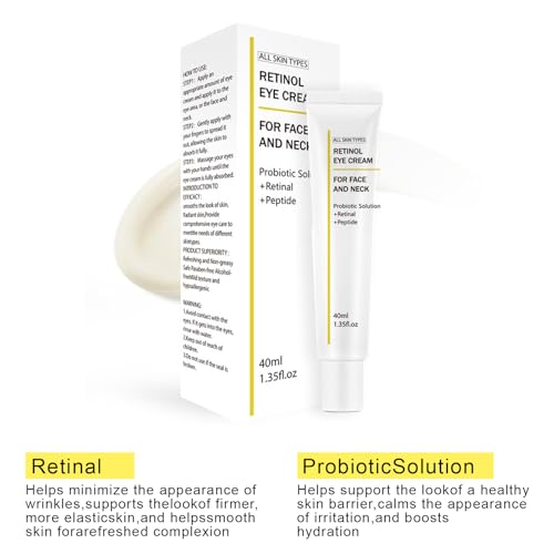 2PCS Crema Contorno Occhi Anti-Rughe Con Retinolo, Probiotici E 5% Caffeina, Idratante E Rassodante Per Occhiaie, Borse E Rughe, 40Ml - 7