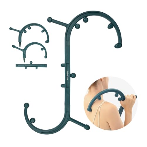 HuBDIC HubiCare Massage Stick, Trigger Point Cane, Body Deep Tissue, Handheld Back, Neck, Shoulder, Leg and Feet, Muscle Release Tool Self Massage Hook Cane for Women & Men (Dark Green)