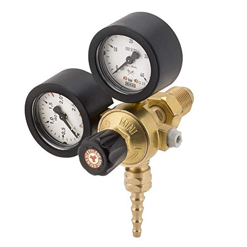 RIDUTTORE PRESSIONE OXYTURBO SERIE MINI ACETILENE PER CANNELLO SALDATURA BIGAS per BOMBOLE 5, 10 LITRI VERSIONE CON GHIERA MASCHIO W 22.92 ihe