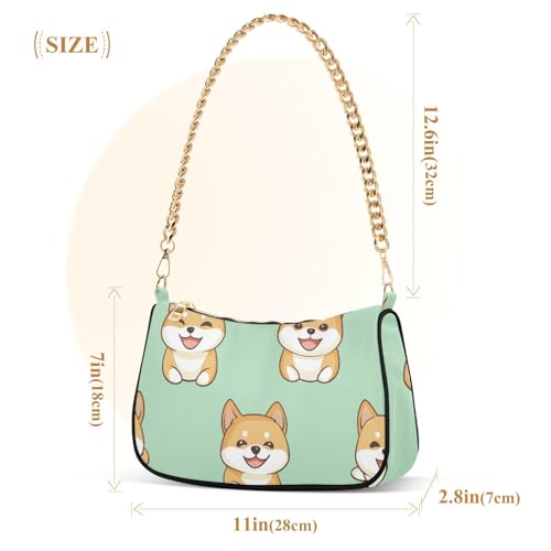 susiyo Shoulder Bags for Women Cartoon Shiba Inu Dogs Small Handbags Purse Chain Bag3