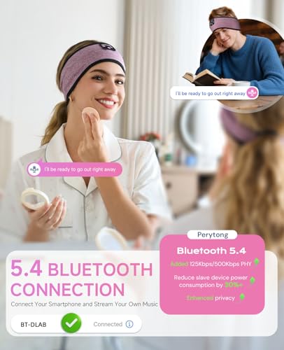 Image of Perytong Sleep Headphones Wireless, Bluetooth Headband Sports Sleeping Headphones Sleep Mask Earbuds Breathable Wireless Music Headband for Side Sleepers Sleeping Travel Workout Running Air Travel