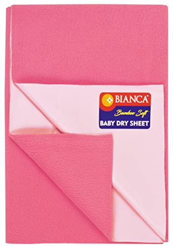 Image of BIANCA Soft Bamboo Baby Dry Sheet, Mattress Protector -1pc Small (smartdry) | Waterproof & Breathable Anti Bacterial | Baby Dry Sheet & Mattress Protector. Solid-dk.Pink