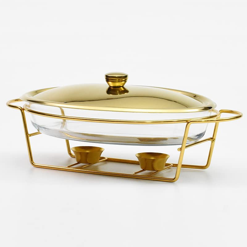 Bandeja de Aislamiento para Catering, Juego de vajilla de cerámica para Buffet, vajilla con Acabado de mármol, Rectangular, Adecuada para Banquetes, Catering, Eventos, Bodas, bufés, Oro (pla