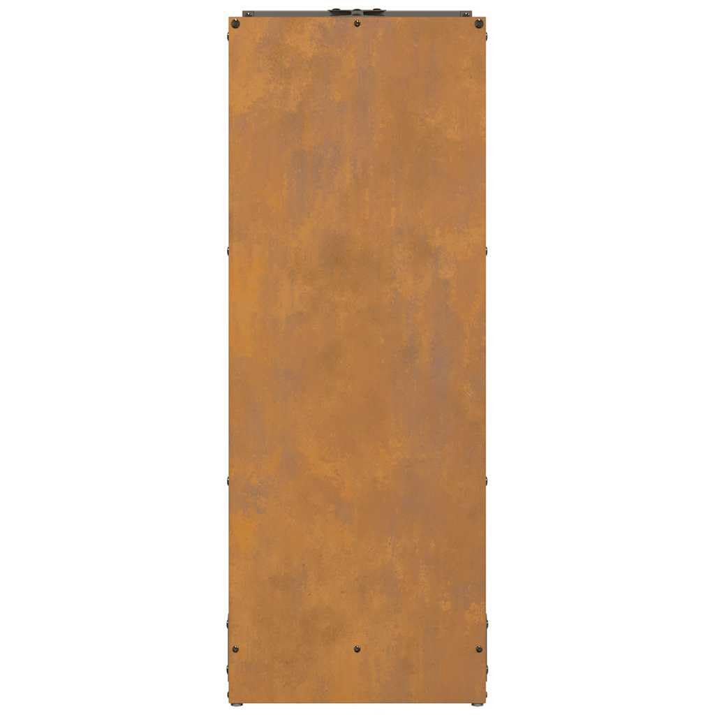 Regał na drewno z postarzanej stali, 40 x 30 x 80 cm, wytrzymały metalowy uchwyt na drewno do użytku wewnątrz i na zewnątrz, trwały stojak do przechowywania drewna na palenisko