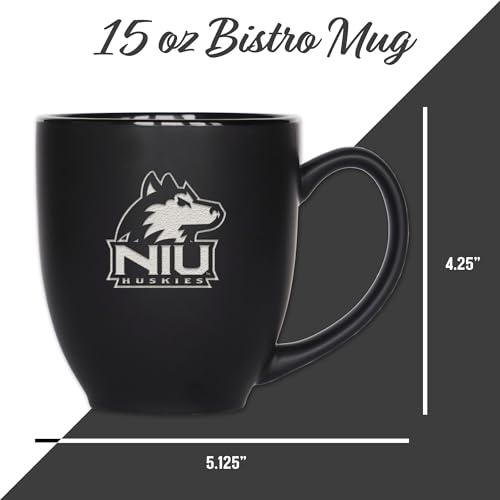 Image of Rico Industries NCAA Primary 15-Oz Personalized Matte Black Bistro Mug - for Hot or Cold Drinks
