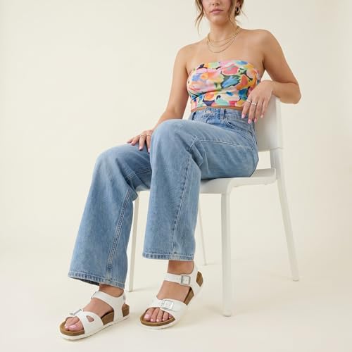 Image of CUSHIONAIRE Lauri Cork Footbed Sandals for Women with Back Strap, Adjustable Double Buckle Ankle Strap Sandals, Memory Foam