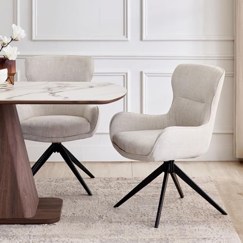 Image of Home Centre | Hadley Set of 2 Fabric Dining Chairs | Dining Chair for Home | Metal | Grey | 1 Year Warranty