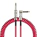 Mugig Guitar Cable Stretchable 1/4 Inch, Curly Straight to Right Angle Instrument Cable for Electric Guitar, Bass Guitar, Keyboard(10 ft)