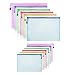 Borse di File, Cartelline A4, Buste Con Zip, 12 Pezzi 6 Colori Sacchetto di Zip A5 Impermeabile Mesh Sacchetto del Documento per Uffici Cosmetici Forniture Accessori da Viaggio