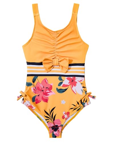 Image of Century Star Girls Bathing Suit One Piece Swimsuit for Kids Cute Bow Striped Swimwear for 4-13 Years