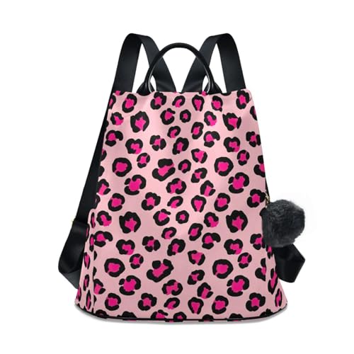 Sac à dos de créateur imprimé léopard rose en trench polyester fini