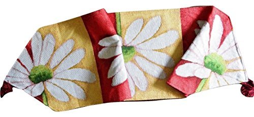 Tache Home Fashion DB9046TR-13X90 Colorful Floral Daisy Spring Summer Loves Me Not Woven