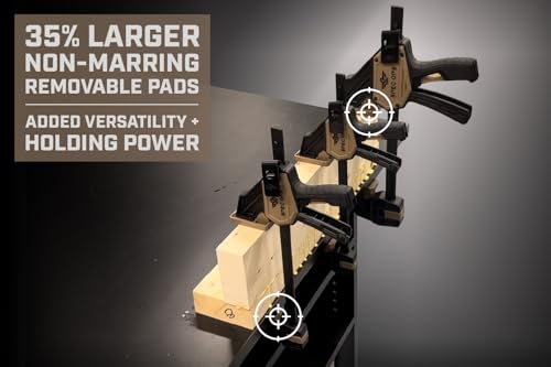 Image of Spec Ops Tools Bar Clamps for Woodworking, Medium and Large One-Handed Trigger Clamp and Spreader Set, Heavy Duty, Mixed Pack of 4