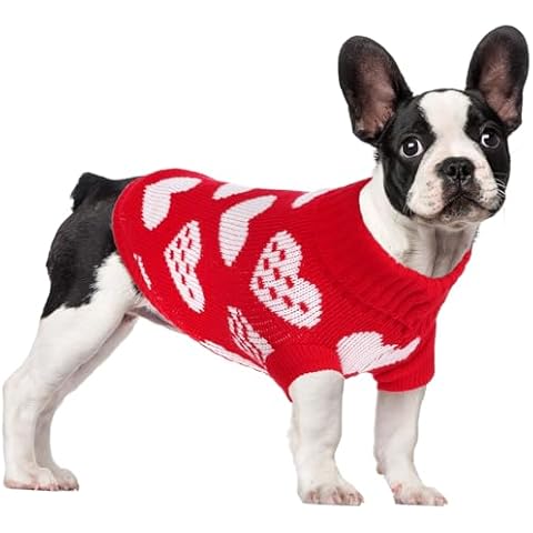choyaxo Knitted Dog Sweaters Valentine’s Day Heart Sweater for Small Medium Large Kitten Puppy Christmas Cover