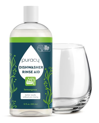 Image of Puracy Dishwasher Rinse Aid Cleaner - Spot & Residue Free, Dishwasher Drying Agent - Must Haves from TikTok Made Me Buy It (Lemongrass, 12 Oz)