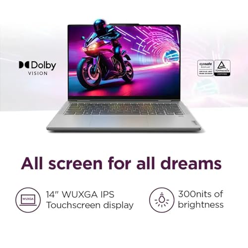 Image of Lenovo Yoga 7 2-in-1 14 inch WUXGA (1920x1200) Touchscreen Laptop, 3.5GHz, 6-core AMD Ryzen 5 8640HS, 8GB LPDDR5 RAM, 512GB SSD, Backlit Keyboard, Fingerprint, Wi-Fi 6, Win11, Artic Grey, EAT Accessories