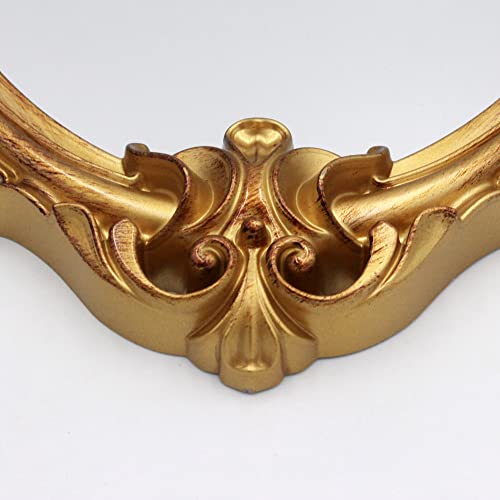 Eaoundm 16.5 X 11 Inch Vintage Mirror Antique Mirror Decorative Wall Mirror Shield Shape (Brush Gold) #TOP7
