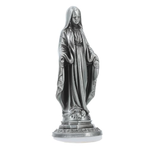 YARNOW Statuetta di Maria in Lega Decorazione Retrò per Casa Oggetto Decorativo per Scrivania Accessorio Spirituale per Auto Arredamento Vintage per Interni Auto