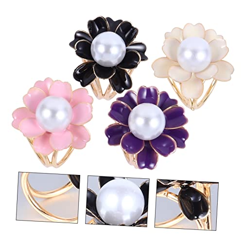 4 Boucles d'écharpe à Fleurs pour Châle Mode et Délicat