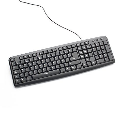 Verbatim Slim Corded USB Keyboard - Black (Spanish) - 98121