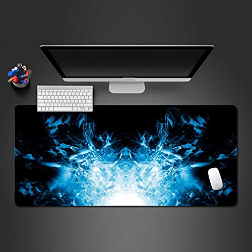 Tapis de souris gaming XXL 1000x500 mm avec motif flamme bleue pour PC portable