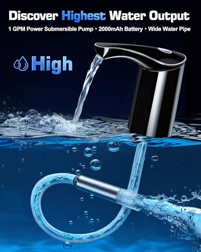 Image of Highest-Output Water Dispenser for 5 Gallon Jug, Electric USB C Water Pump | World Cup Viewing Essential | USB-C Rechargeable | Automatic Portable Dispenser | Perfect for Home, Office, Camping