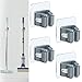 4 Pezzi Portascope da Muro Mop Scopa Holder Portascope da Muro Autoadesivo Portaspazzole Muro Montato Porta Scope Parete Holder Gancio per Scopa da Bagno Per Cucina Giardino Garage Ufficio