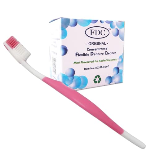 FDC Flexible Denture Cleaner & Silicone Brush ~ (Pink)