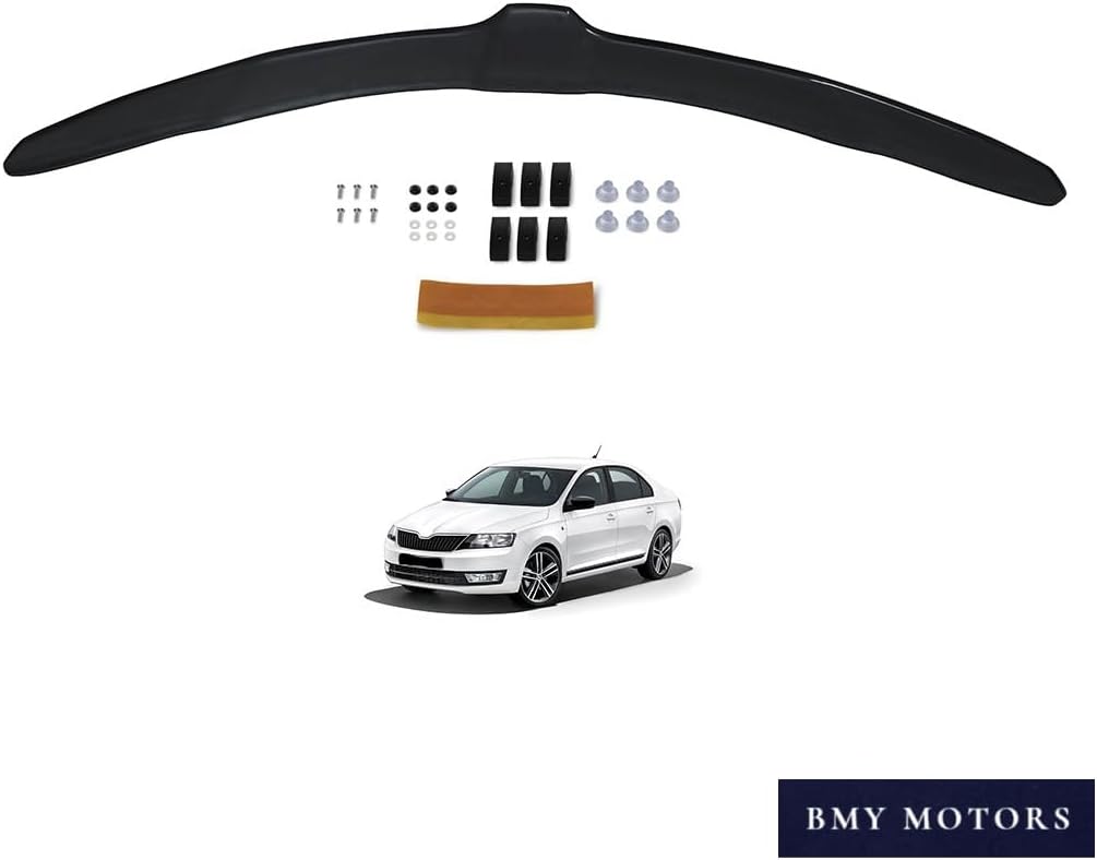 BMY Hood Deflector/Front Bug Shield Compatible for Skoda Rapid 2012-2019 Hood Guard Bonnet Protector | Particles & Bug | Car Accessories