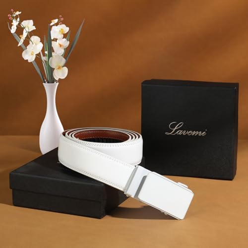 Image of Lavemi Men's Real Leather Ratchet Dress Casual Belt, Cut to Exact Fit,Elegant Gift Box