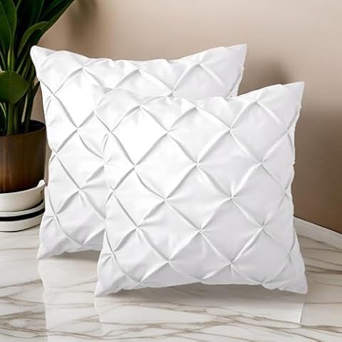 THREADZEN 100% Egyptian Cotton Euro Pillow Sham Set Cover