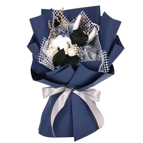 Zanfqvo Ramos de Rosa Eterna - Regalos Originales para Mujer - Rosa Eterna Natural Preservada para Mamá Novia Esposa Cumpleaños Navidad Valentín (Negro)