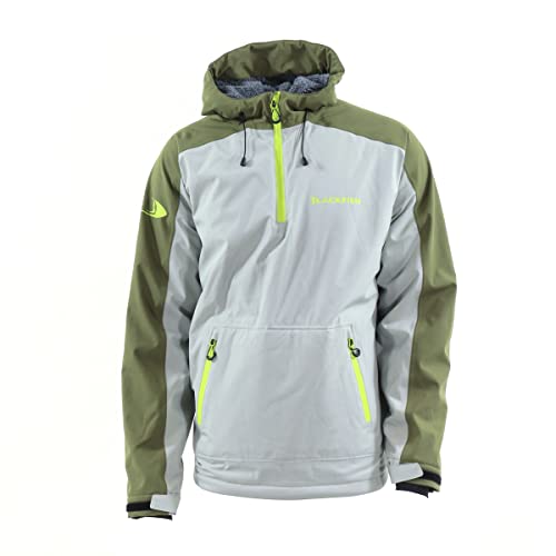 StormSkin Gale Pullover – Olive/Moss/Chart | Waterproof, Windproof Soft-Shell Hoodie for Fishing & Outdoor Use