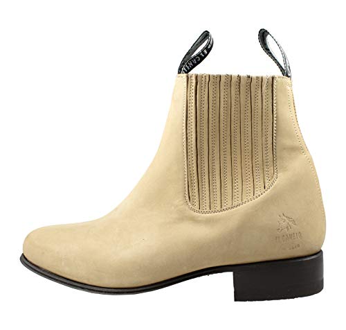 El Canelo Men's Ankle Boots Nubuck Leather Sand Botin Charro2